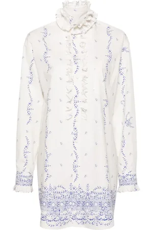 Serafini Robe-chemise à fleurs