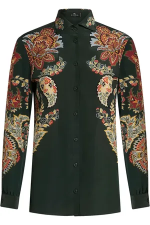Etro Chemise en soie à imprimé cachemire