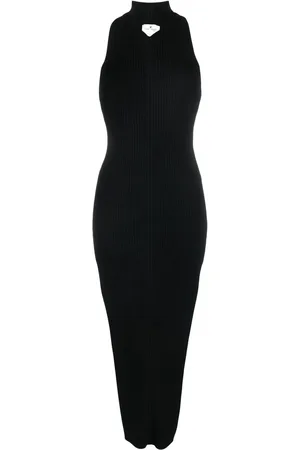 Courrèges Robe mi-longue nervurée à découpes