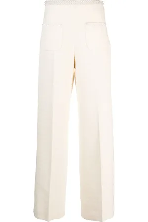 Sandro Pantalon en tweed à détail de perles