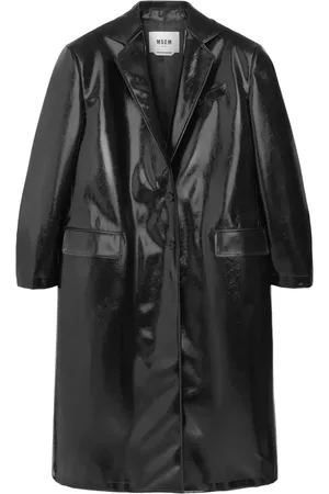 Msgm Manteau en cuir artificiel à simple boutonnage