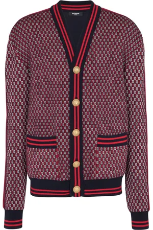 Balmain Cardigan monogrammé à carreaux