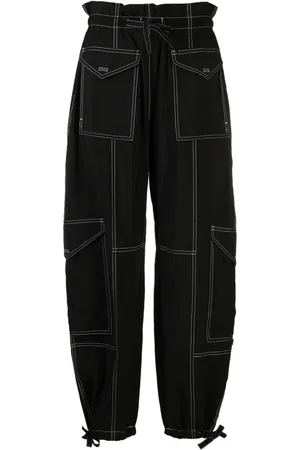 Ganni Pantalon taille-haute à coutures contrastantes