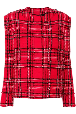 Msgm Veste en tweed à carreaux