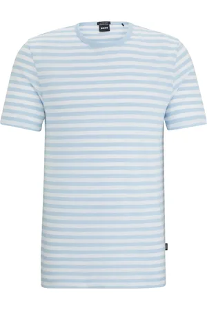 HUGO BOSS T-shirt en lin mélangé à rayures