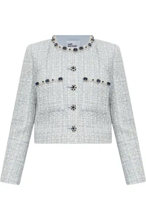 Self-Portrait Veste en tweed à strass