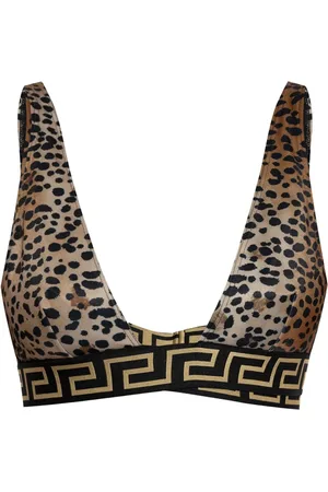 VERSACE Haut de bikini à imprimé léopard