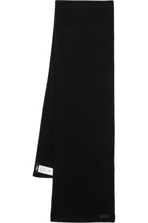 VERSACE écharpe en laine à logo appliqué