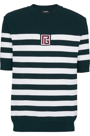 Balmain T-shirt en laine à logo brodé