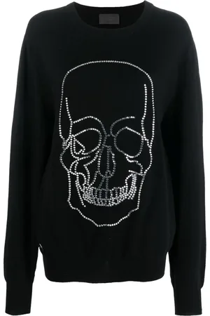 Philipp Plein Pull en cachemire à tête de mort cloutée