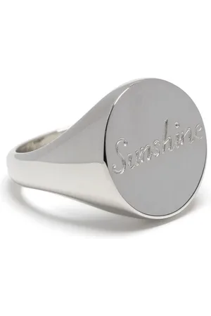 Bleue Burnham Bague en sterling à design gravé