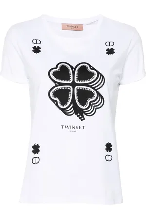 Twin-Set T-shirt en coton à imprimé graphique