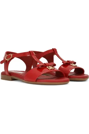 Dolce & Gabbana Sandales en cuir verni à logo DG