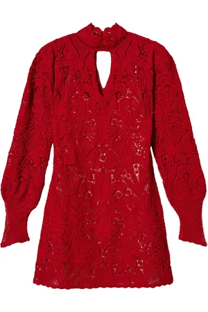 Twin-Set Robe courte à fleurs en crochet