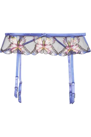 FLEUR DU MAL Porte-jarretelles à motif papillon brodé