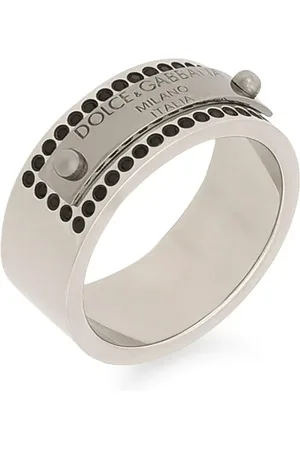 Dolce & Gabbana Bague strassée à plaque logo
