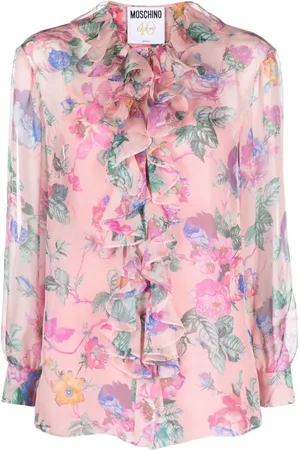 Moschino Blouse volantée à fleurs imprimées