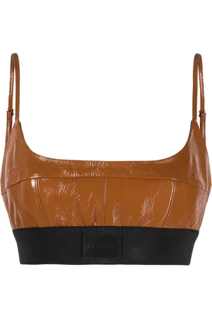 The Mannei Haut crop Catalina en cuir