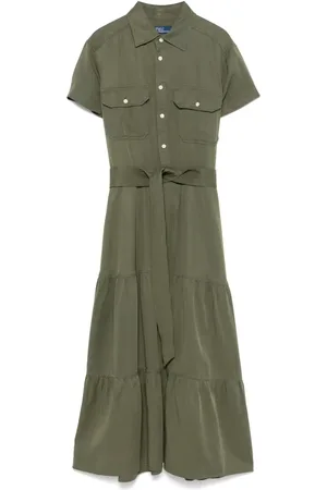 Ralph Lauren Robe mi-longue à volants superposés