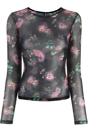 Cynthia Rowley Haut fleuri à manches longues