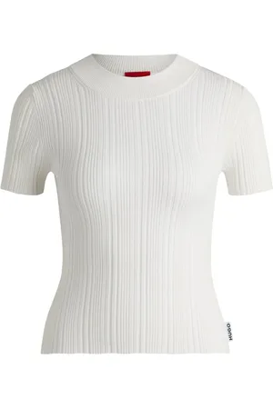 HUGO BOSS Pull nervuré à col montant