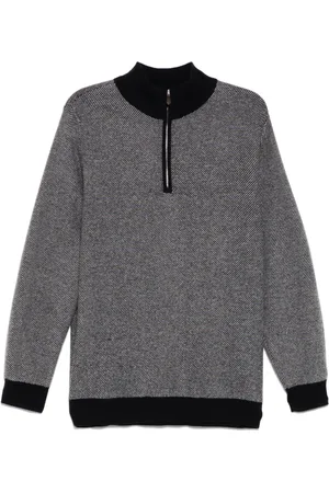 N.PEAL Pull Textured Birdseye Half Zip
