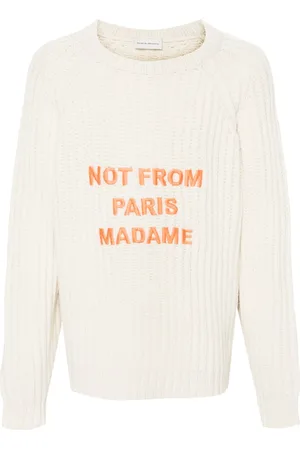 Drôle de Monsieur Pull Le Maille Tressée Slogan
