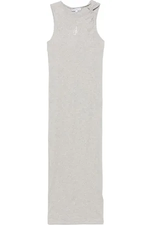 J.W.Anderson Robe longue en coton à logo brodé