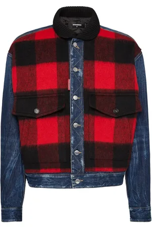 Dsquared2 Veste en jean à carreaux