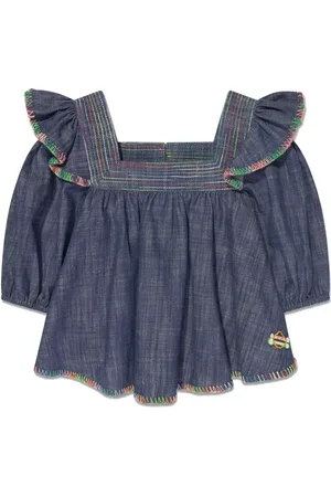 ZIMMERMANN Blouse en jean à coutures contrastantes