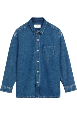 Ami Surchemise en jean à logo brodé