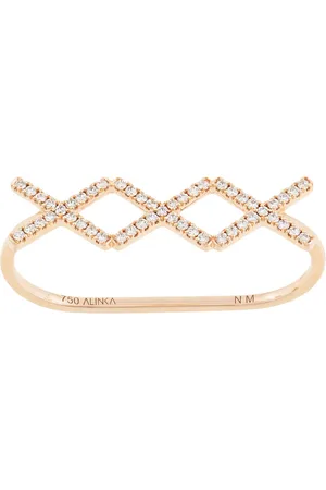 ALINKA 18kt rose gold KATIA TRIO diamond two-finger ring