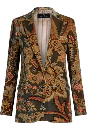Etro Blazer en velours à motif cachemire