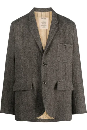 UMA WANG Blazer boutonné à motif de chevrons