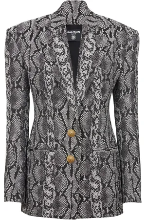 Balmain Blazer 2-Button à imprimé peau de serpent