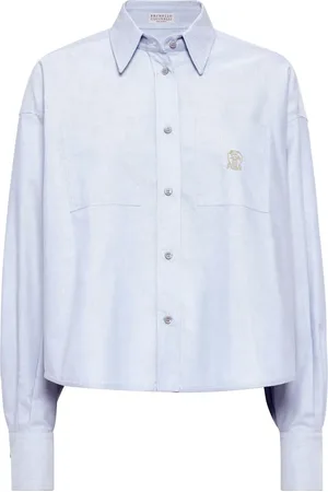 Brunello Cucinelli Chemise à logo brodé