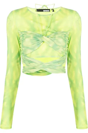 ROTATE Haut crop à motif tie-dye