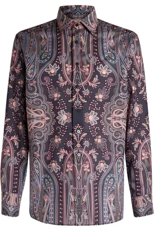 Etro Chemise en coton à imprimé cachemire
