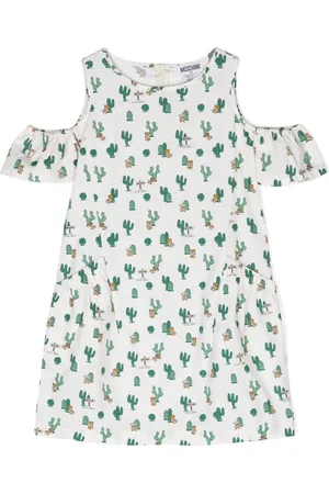 Moschino Robe à épaules à imprimé cactus