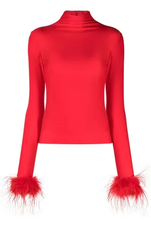 Atu Body Couture Haut orné de plumes à col montant