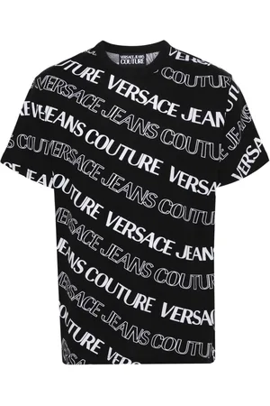VERSACE T-shirt en coton à logo imprimé