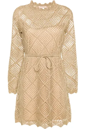 Twin-Set Robe courte en maille ajourée