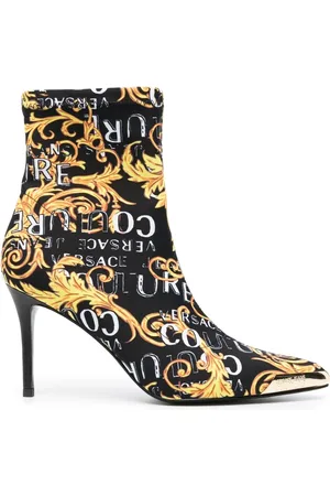 VERSACE Bottines Scarlett 85 mm à logo Brush Couture