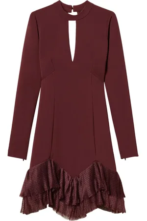 Twin-Set Robe courte plissée à volants en tulle