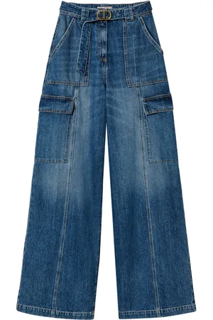 Twin-Set Jean à taille haute ceinturée