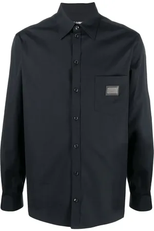 Dolce & Gabbana Chemise en coton mélangé à plaque logo