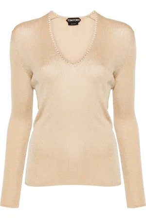 Tom Ford Pull nervuré à col v