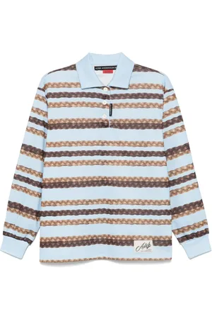 Andersson Bell Hair braid-stripe polo top