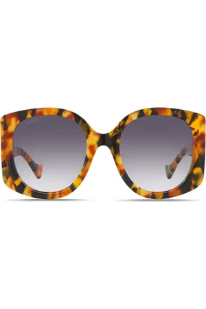 Gucci Lunettes de soleil oversize à effet écailles de tortue