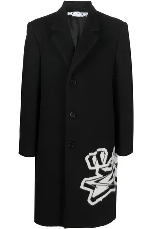 OFF-WHITE Manteau à logo en intarsia